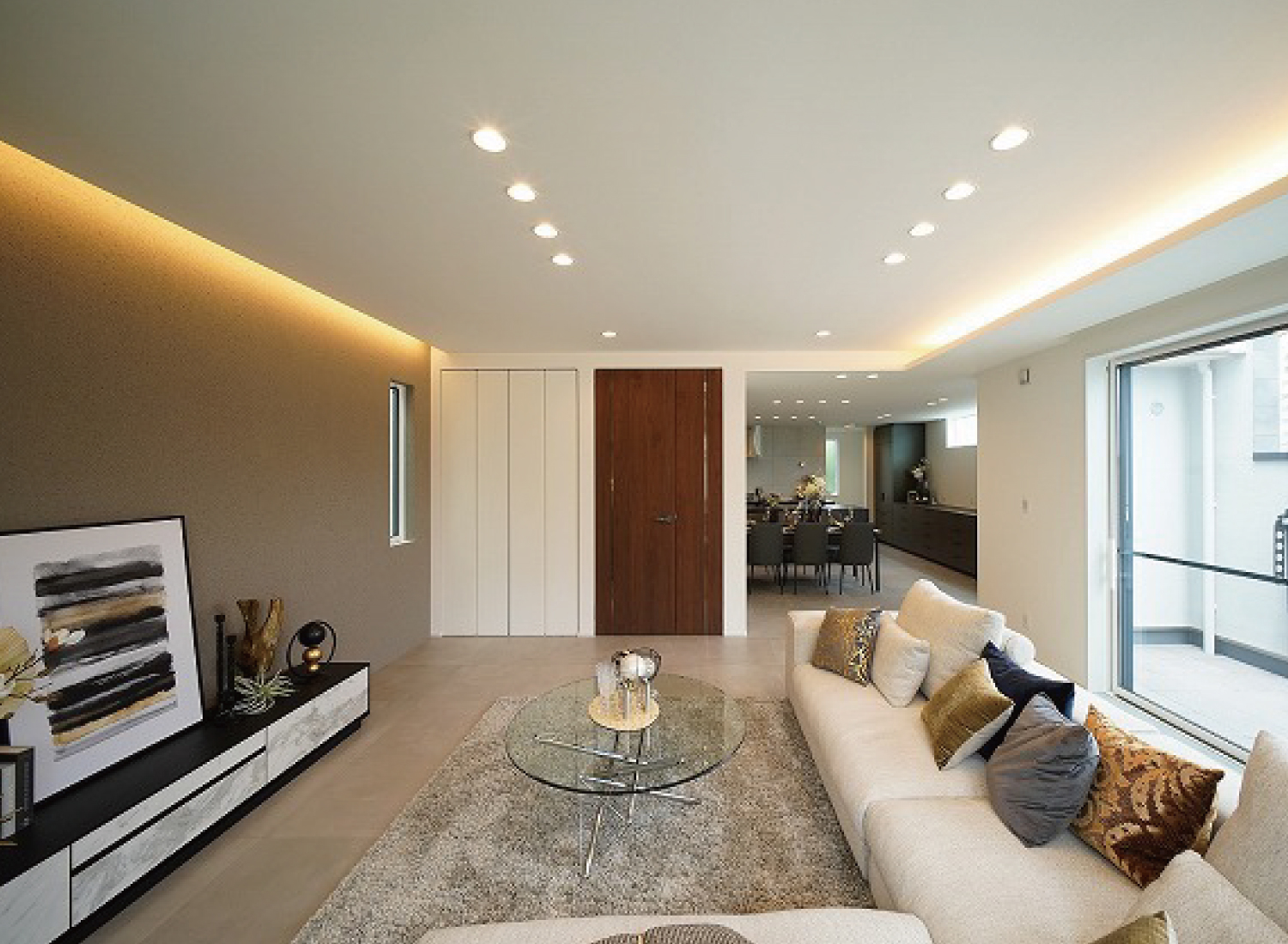 明るく開放的なリビング空間